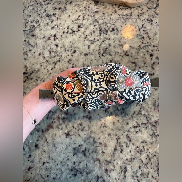 Miss Albright, Anthropologie , canvas, and leather clutch new without tags - Picture 2 of 7